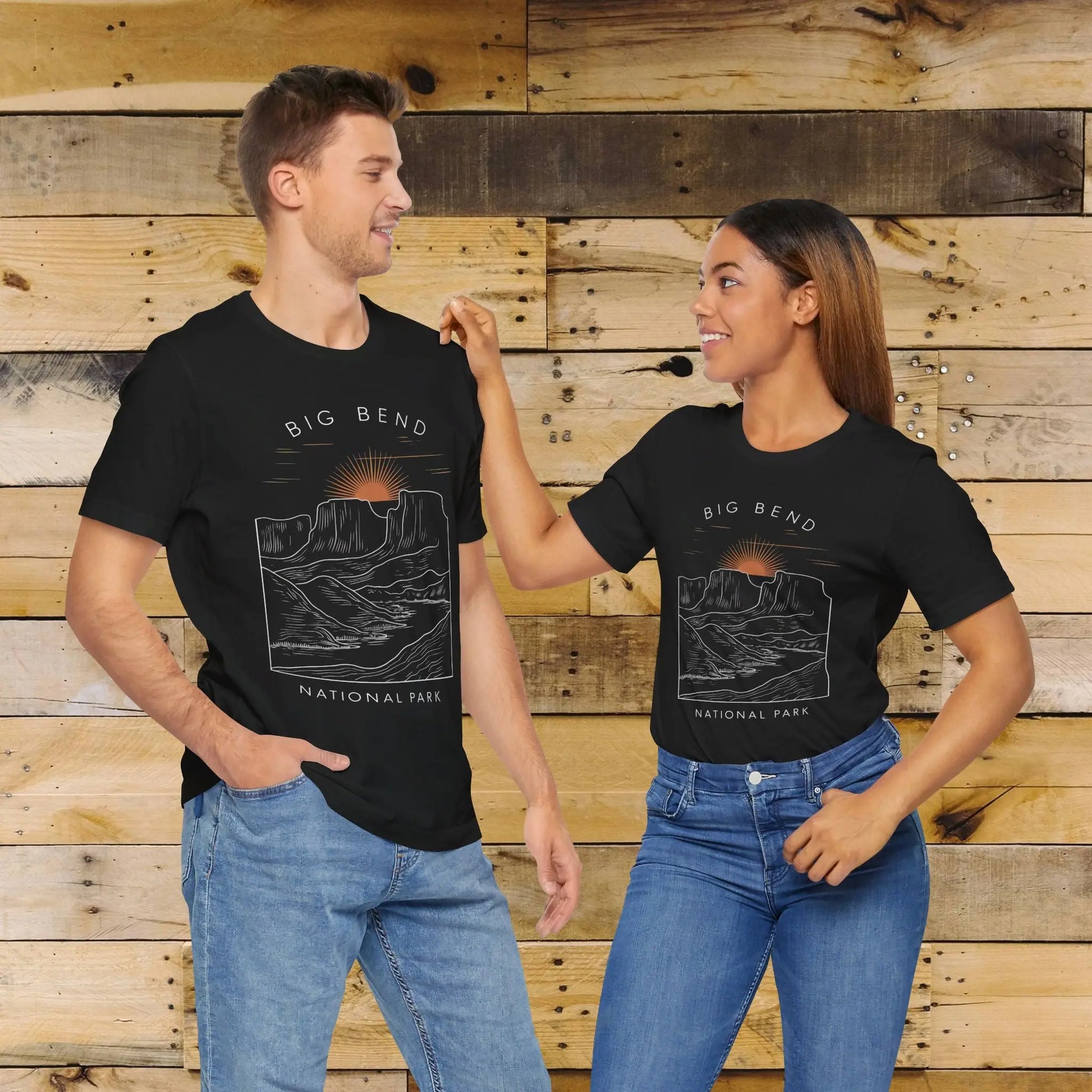 Big Bend National Park Unisex Fit Soft T-Shirt Sunrise Curving River T-Shirt Printify