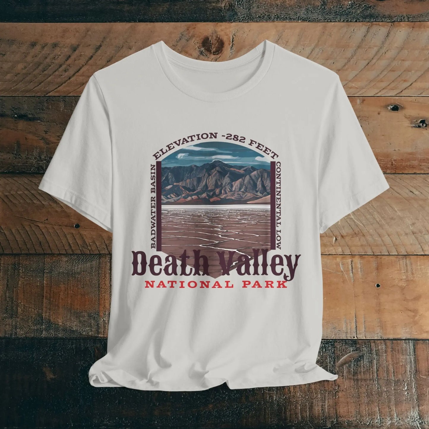 Death Valley National Park Badwater Basin T-shirt T-Shirt Printify Silver XS