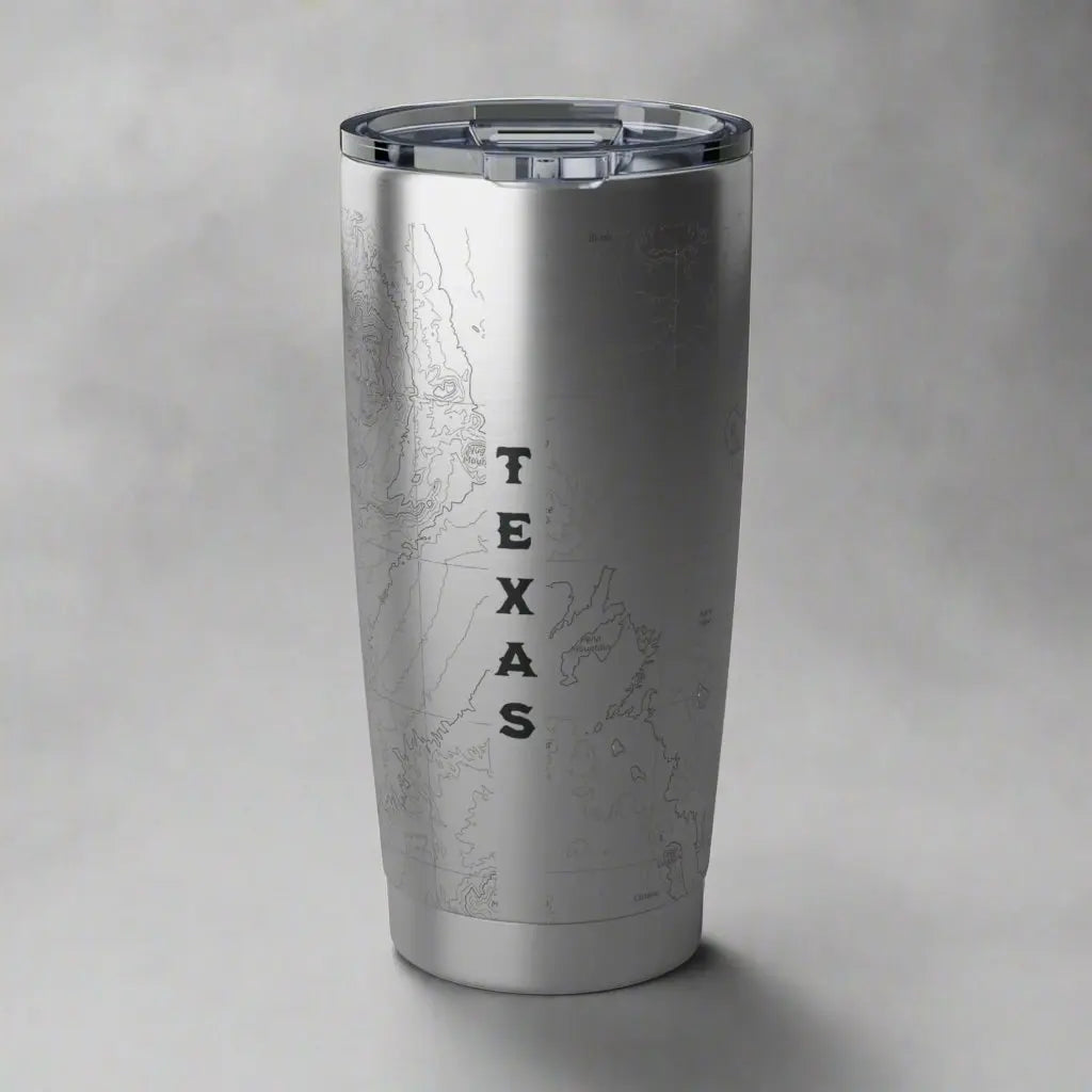 Big Bend National Park Topographic Tumbler 20oz USGS Map Print Tumbler Printify