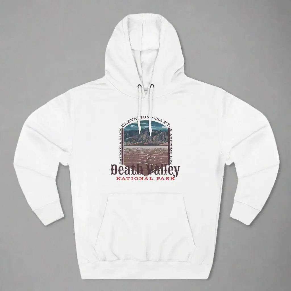 Death Valley National Park Unisex Fit Fleece Hoodie Badwater Basin Hoodie Printify S White