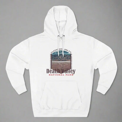 Death Valley National Park Unisex Fit Fleece Hoodie Badwater Basin Hoodie Printify S White