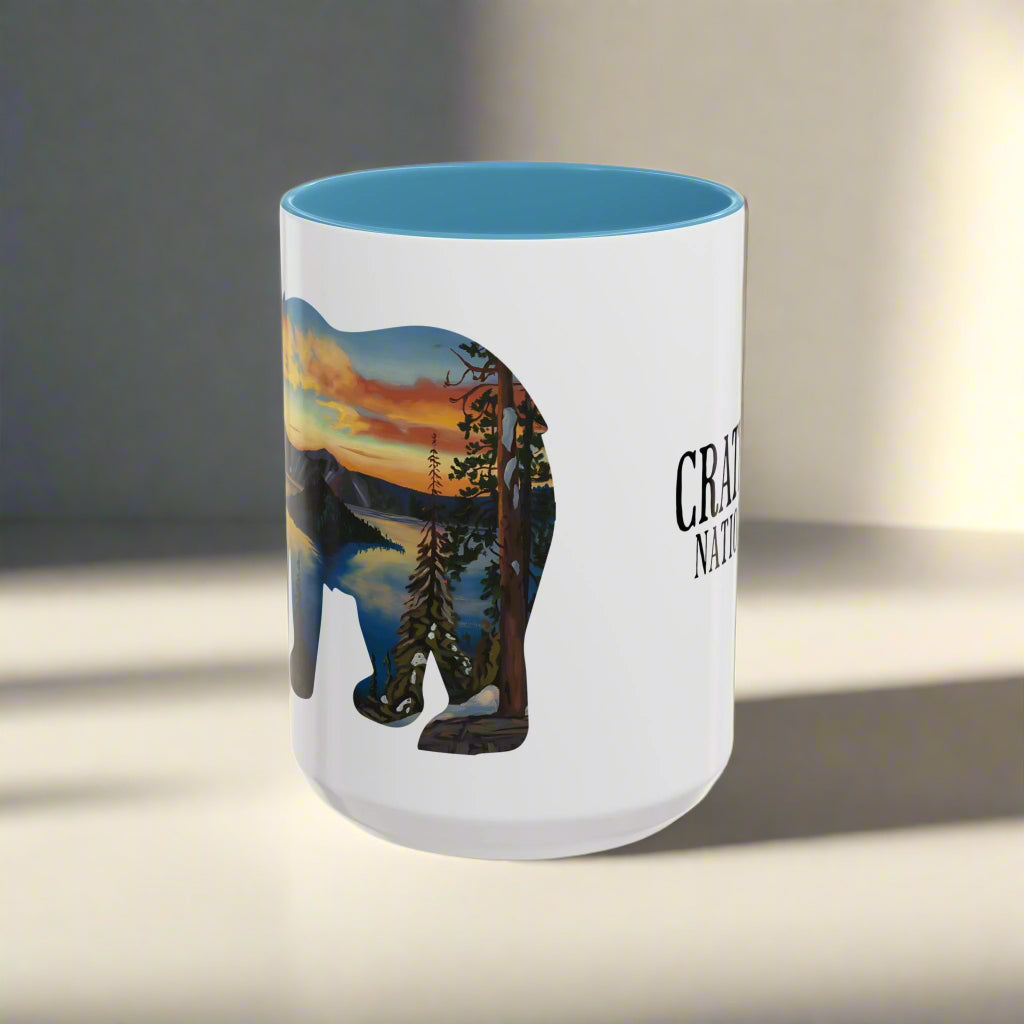 Crater Lake Bear Colored Mug Mug Printify
