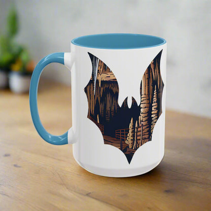 Carlsbad Caverns Park Bat Colored Mug Mug Printify 15oz Black