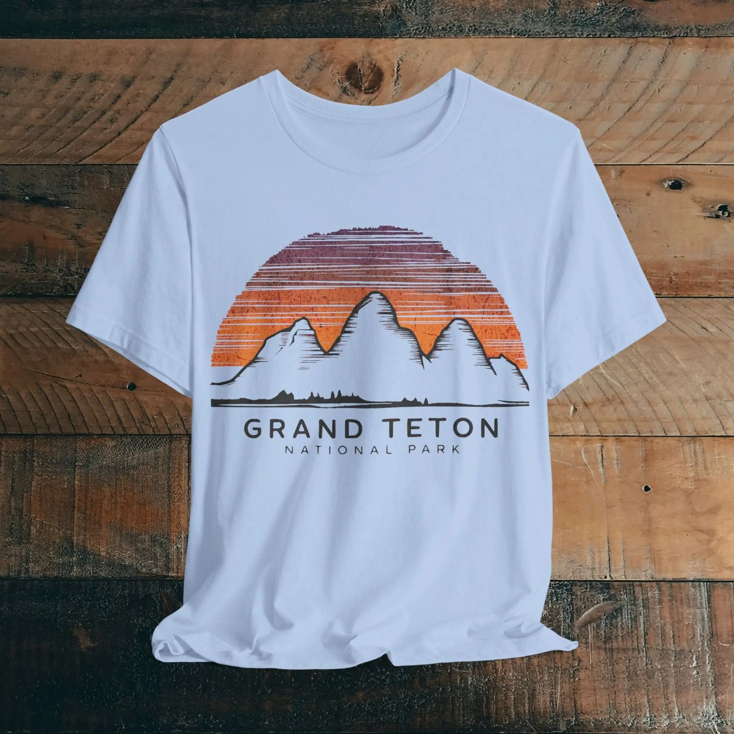Grand Teton National Park Unisex Fit Soft T-Shirt Colorful Sky Art T-Shirt Printify Baby Blue S