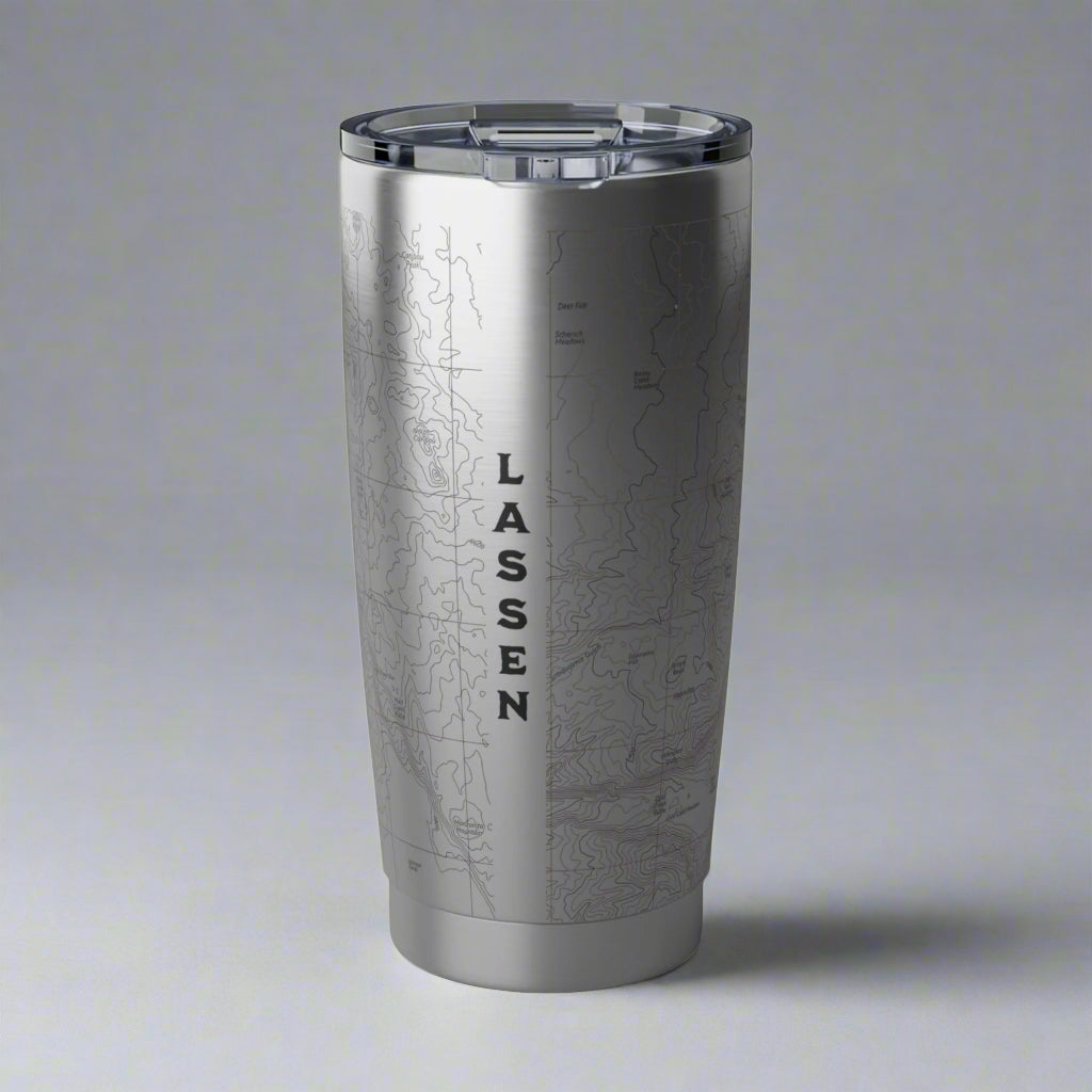 Lassen Volcanic National Park Topo Tumbler Mug Printify