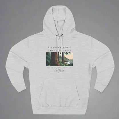 Redwood State and National Parks Unisex Fit Fleece Hoodie Hoodie Printify S Heather Grey