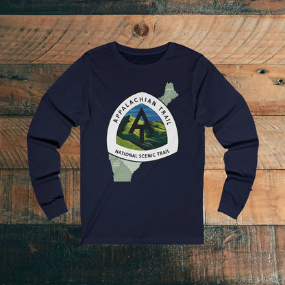Appalachian National Scenic Trail Unisex Long Sleeve T-shirt AT Long-sleeve Printify S Navy