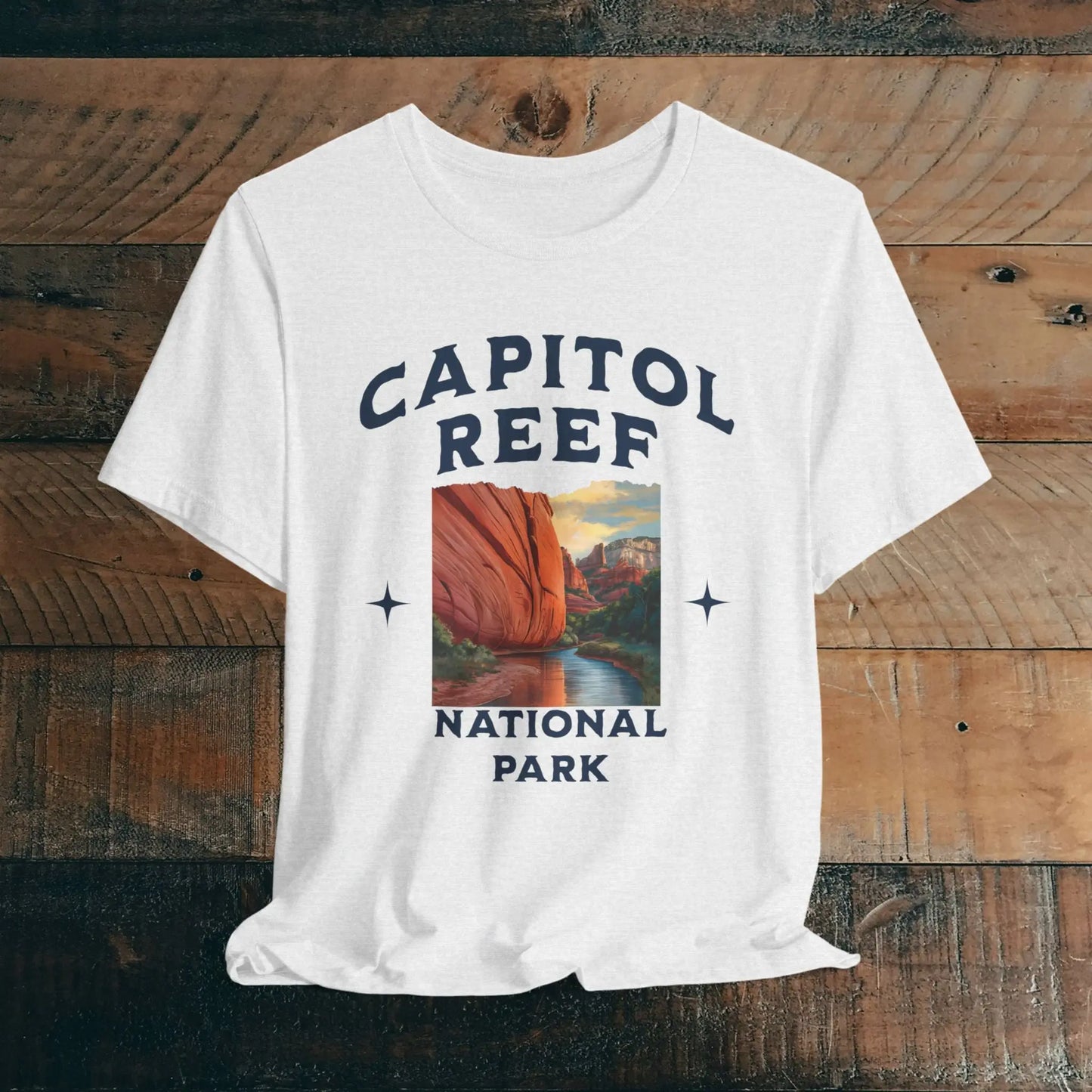 Capitol Reef National Park Unisex Fit Soft Tee River Red Rock T-Shirt T-Shirt Printify Ash S