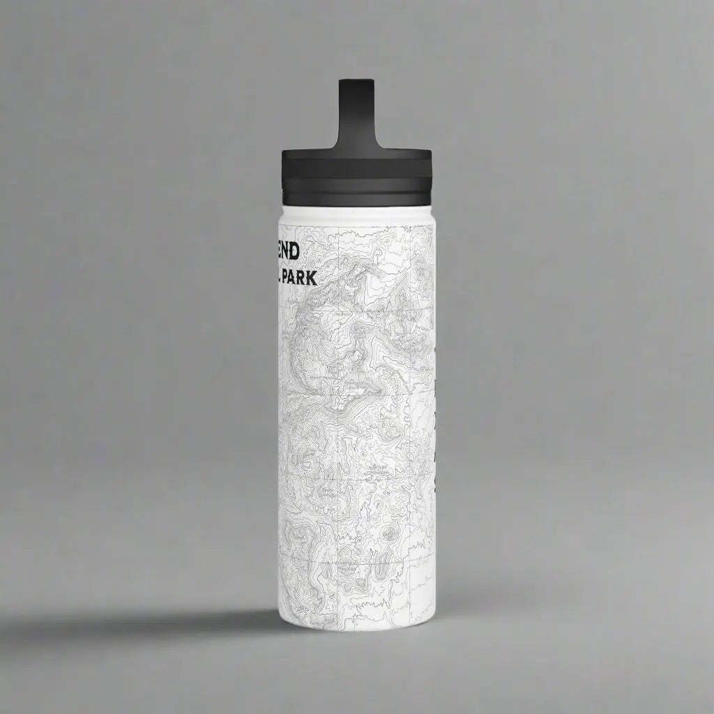 Big Bend National Park Topographic Stainless Steel Water Bottle Handle Lid Texas water bottle Printify
