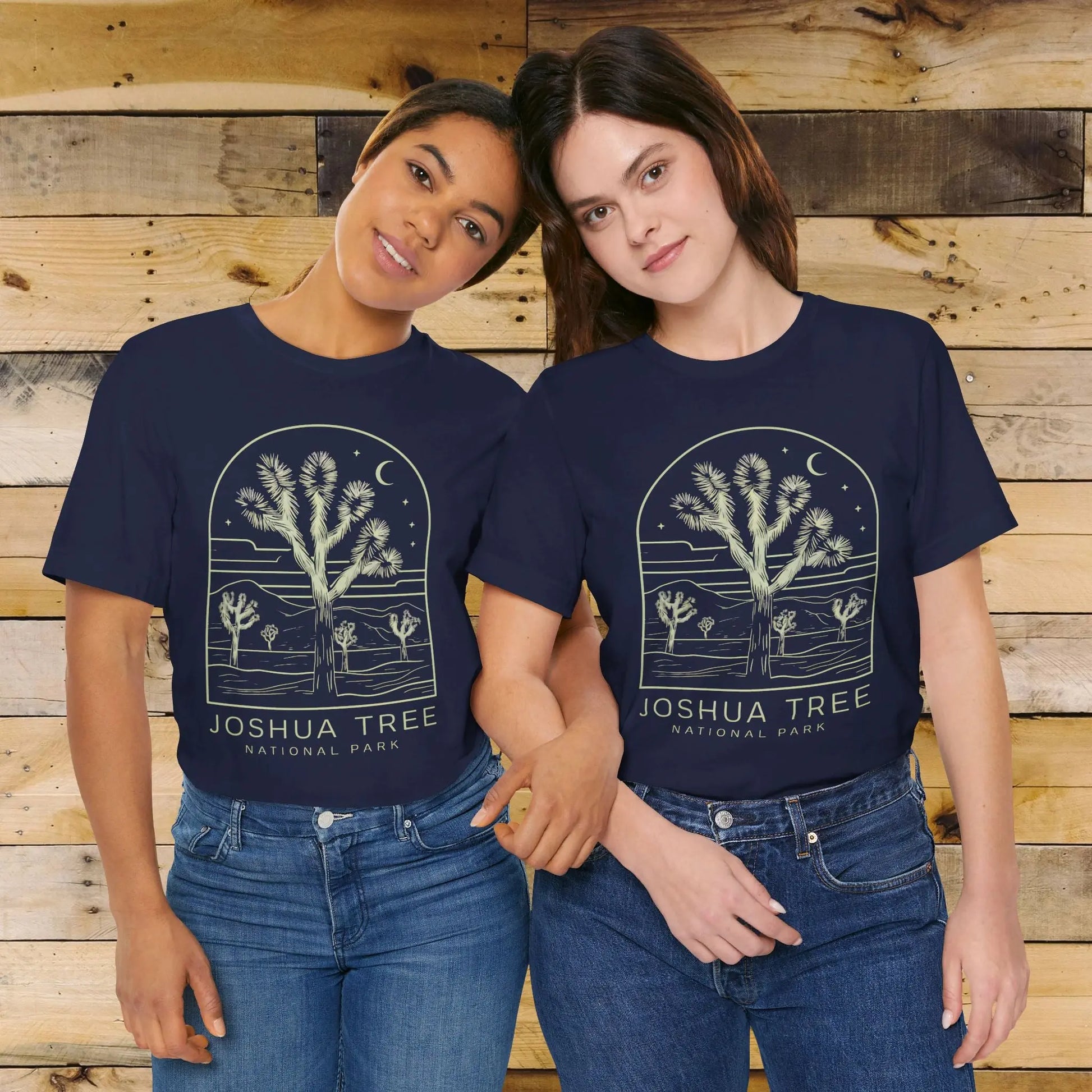Joshua Tree National Park Desert Line Art Unisex Fit Soft T-Shirt T-Shirt Printify