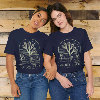Joshua Tree National Park Desert Line Art Unisex Fit Soft T-Shirt T-Shirt Printify
