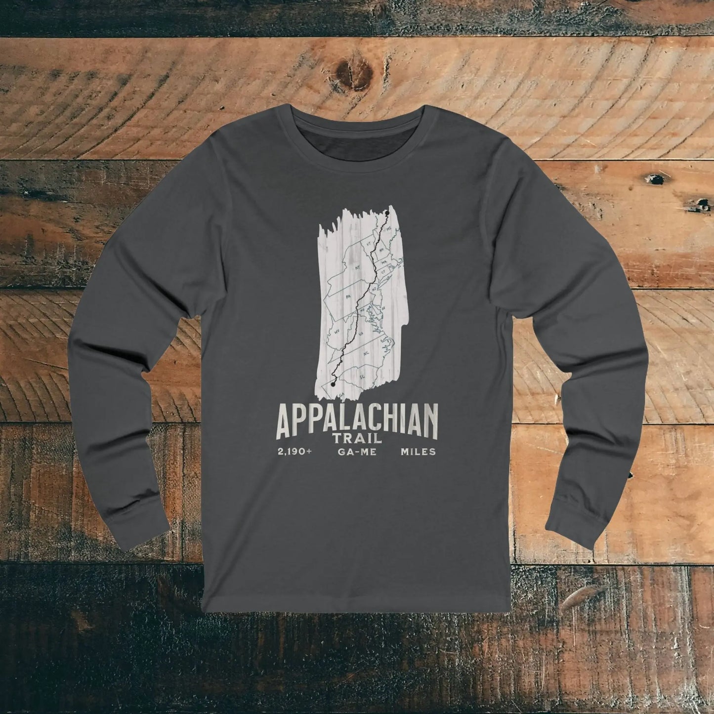 Appalachian National Scenic Trail Unisex Long Sleeve T-shirt AT White Blaze Long-sleeve Printify S Asphalt
