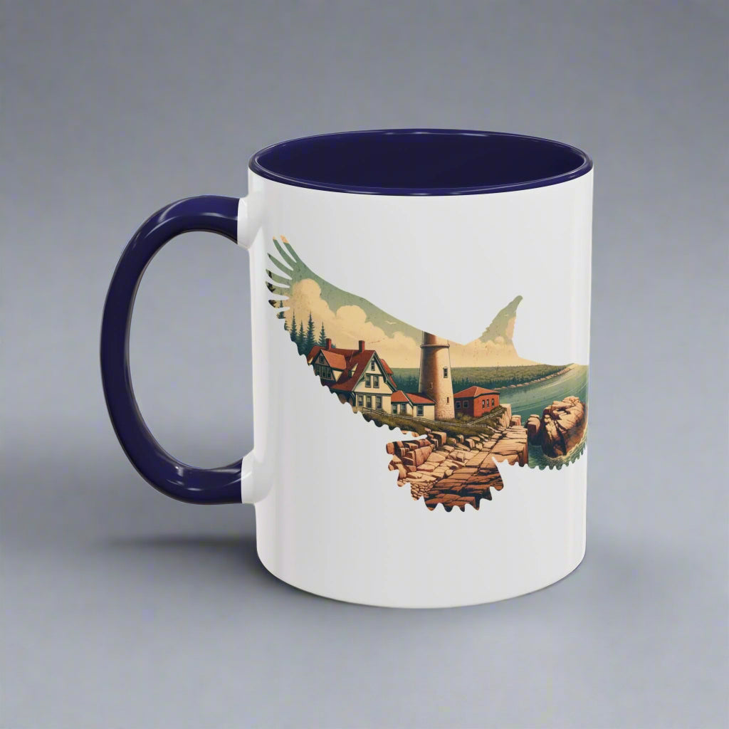 Acadia Bird Colored Mug Mug Printify 11oz Black