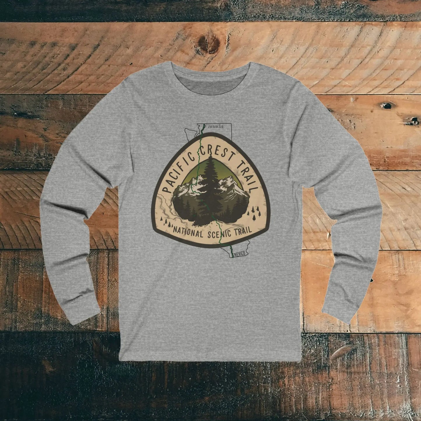 Pacific Crest National Scenic Trail Unisex Long Sleeve T-shirt PCT Long-sleeve Printify S Athletic Heather