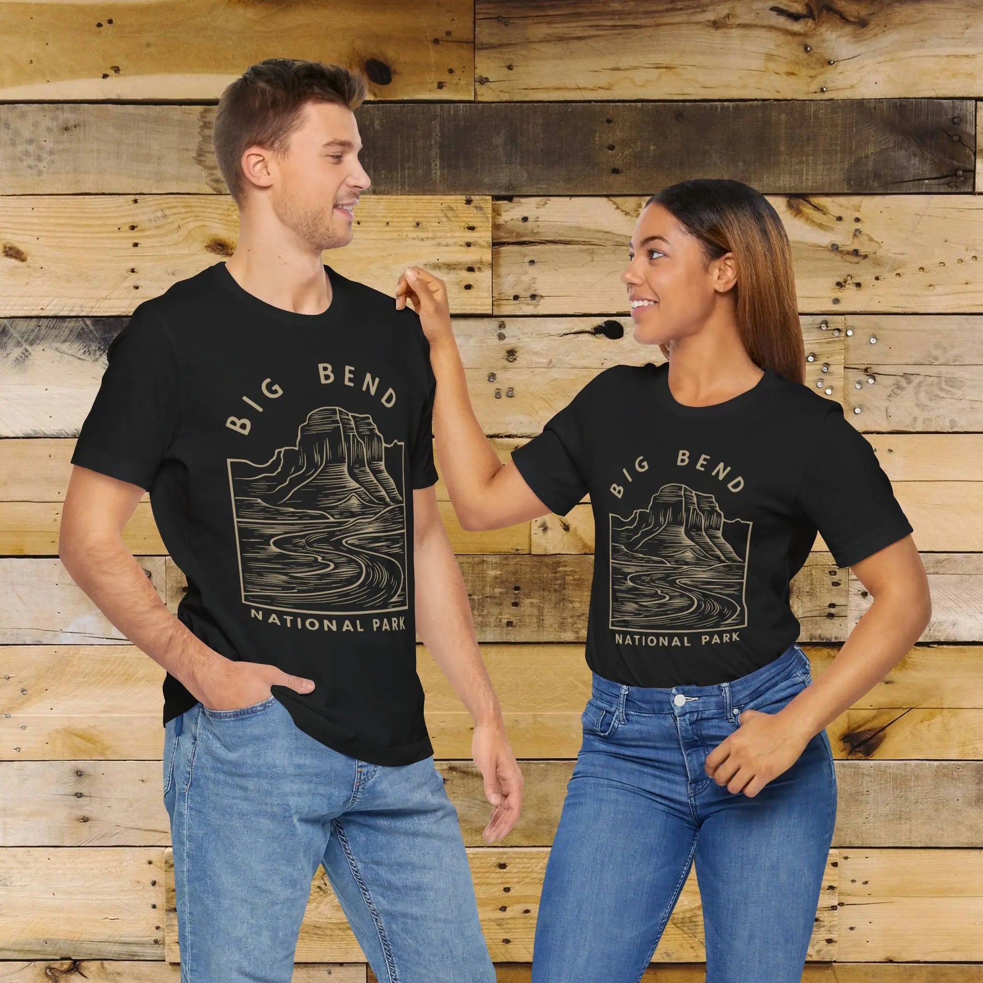 Big Bend National Park Unisex Fit Soft T-Shirt Curving River T-Shirt Printify