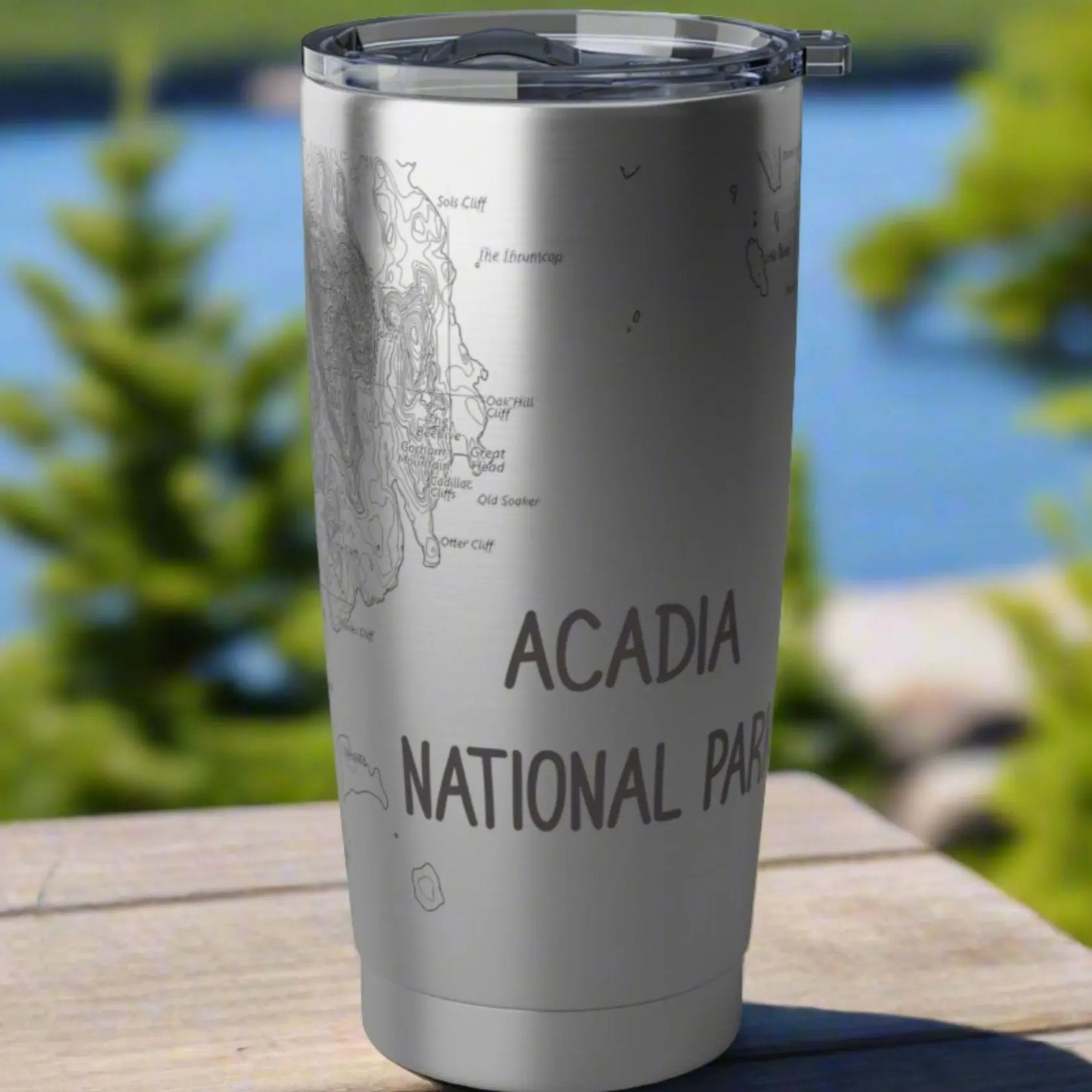 Acadia National Park Topographic Tumbler 20oz Tumbler Printify