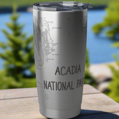 Acadia National Park Topographic Tumbler 20oz Tumbler Printify