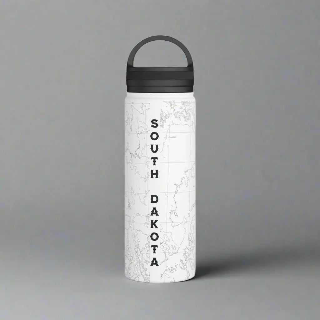 Badlands National Park Topographic Stainless Steel Water Bottle Handle Lid South Dakota Mug Printify