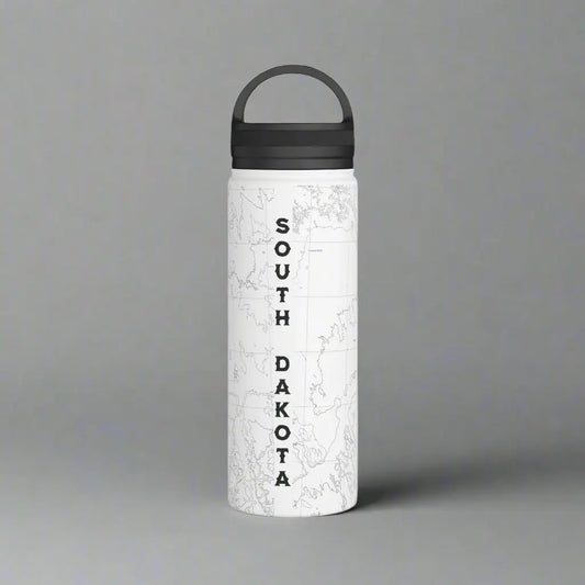 Badlands National Park Topographic Stainless Steel Water Bottle Handle Lid South Dakota Mug Printify