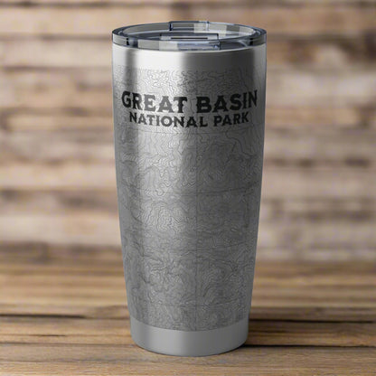 Great Basin National Park Topographic Insulated Tumbler 20oz Mug Printify 20oz Silver