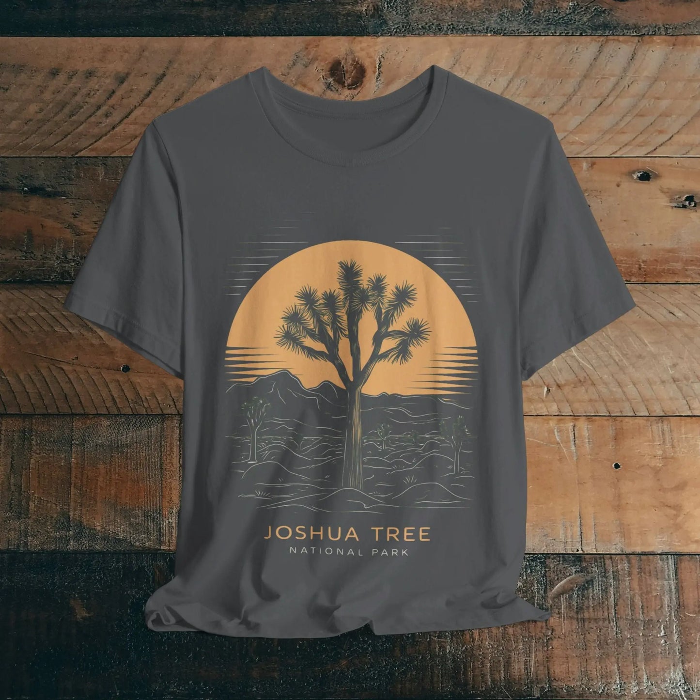 Joshua Tree National Park Unisex Fit Soft T-Shirt Desert Line Art T-Shirt Printify Asphalt S