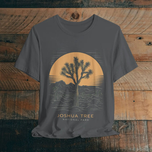 Joshua Tree National Park Unisex Fit Soft T-Shirt Desert Line Art T-Shirt Printify Asphalt S