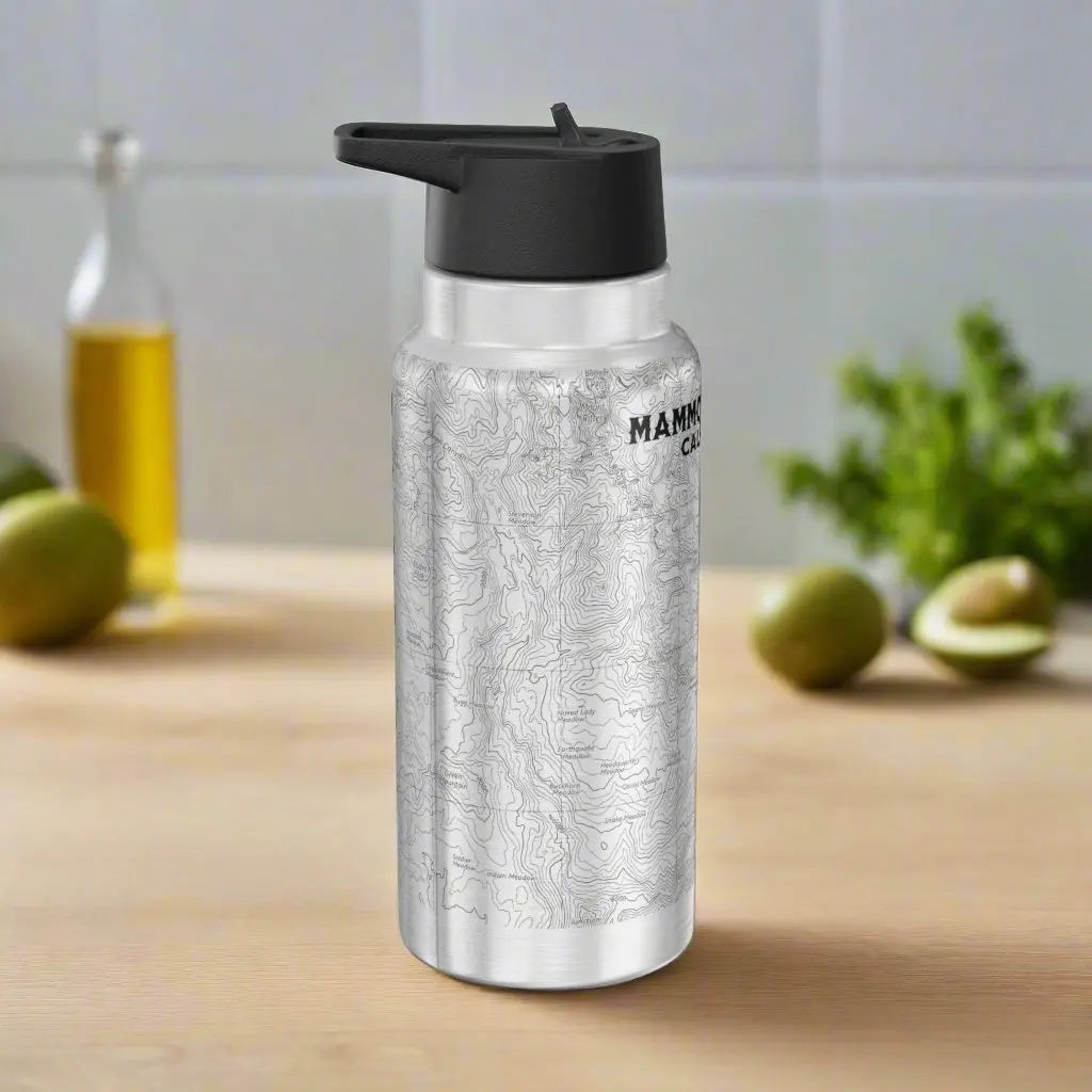 Mammoth Lakes California Topographic Insulated Water Bottle Tumbler 32oz Mug Printify