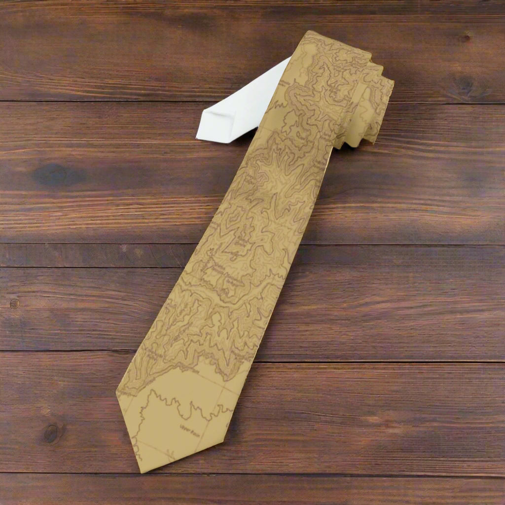 Grand Canyon National Park Topographic Necktie USGS Topo Map Accessories Printify