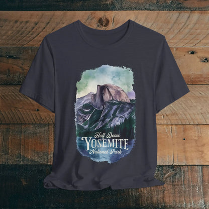 Half Dome Yosemite National Park Unisex T-shirt T-Shirt Printify Heather Midnight Navy XS