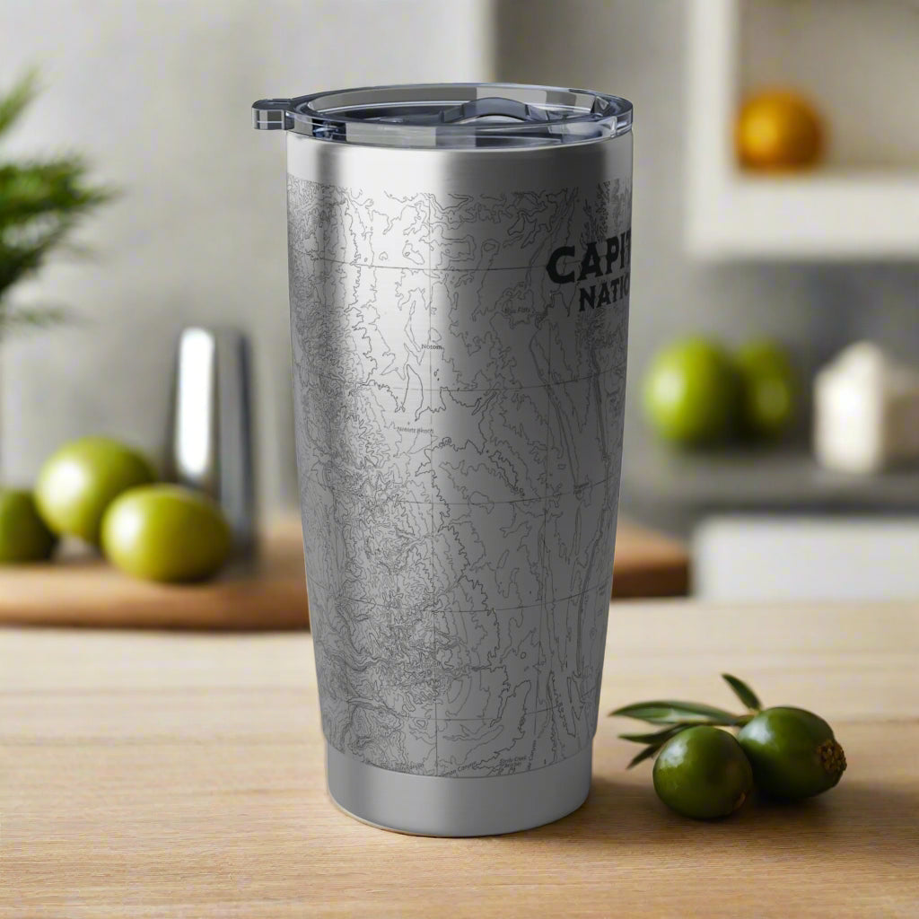 Capitol Reef National Park Topographic Insulated Tumbler Mug Printify