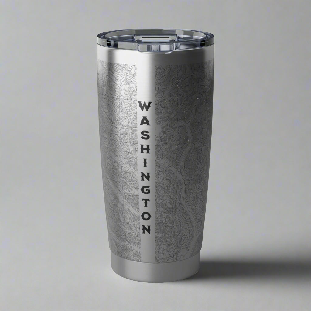 North Cascades National Park Topographic Insulated Tumbler 20oz Mug Printify