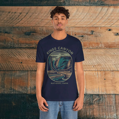 Kings Canyon National Park Unisex Fit Soft T-Shirt Line Art T-Shirt Printify