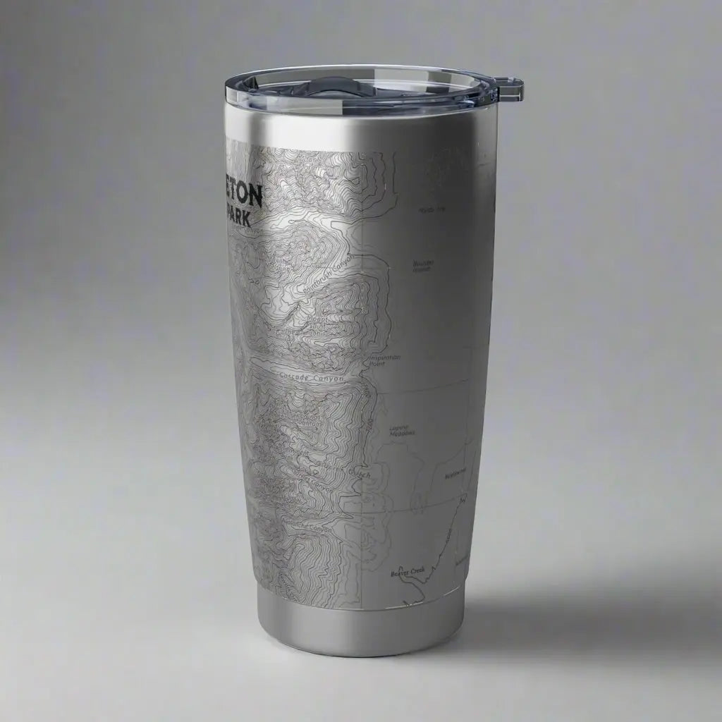 Grand Teton National Park Topographic Tumbler 20oz USGS Map Mug Printify