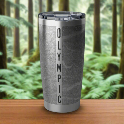 Olympic National Park Topographic Tumbler 20oz Tumbler Park Service Apparel 20oz Silver