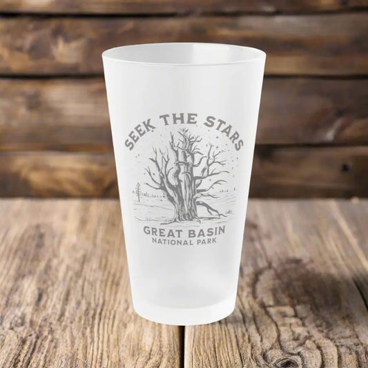 Great Basin National Park Frosted Pint Glass 16oz Seek The Stars Mug Printify 16oz Frosted