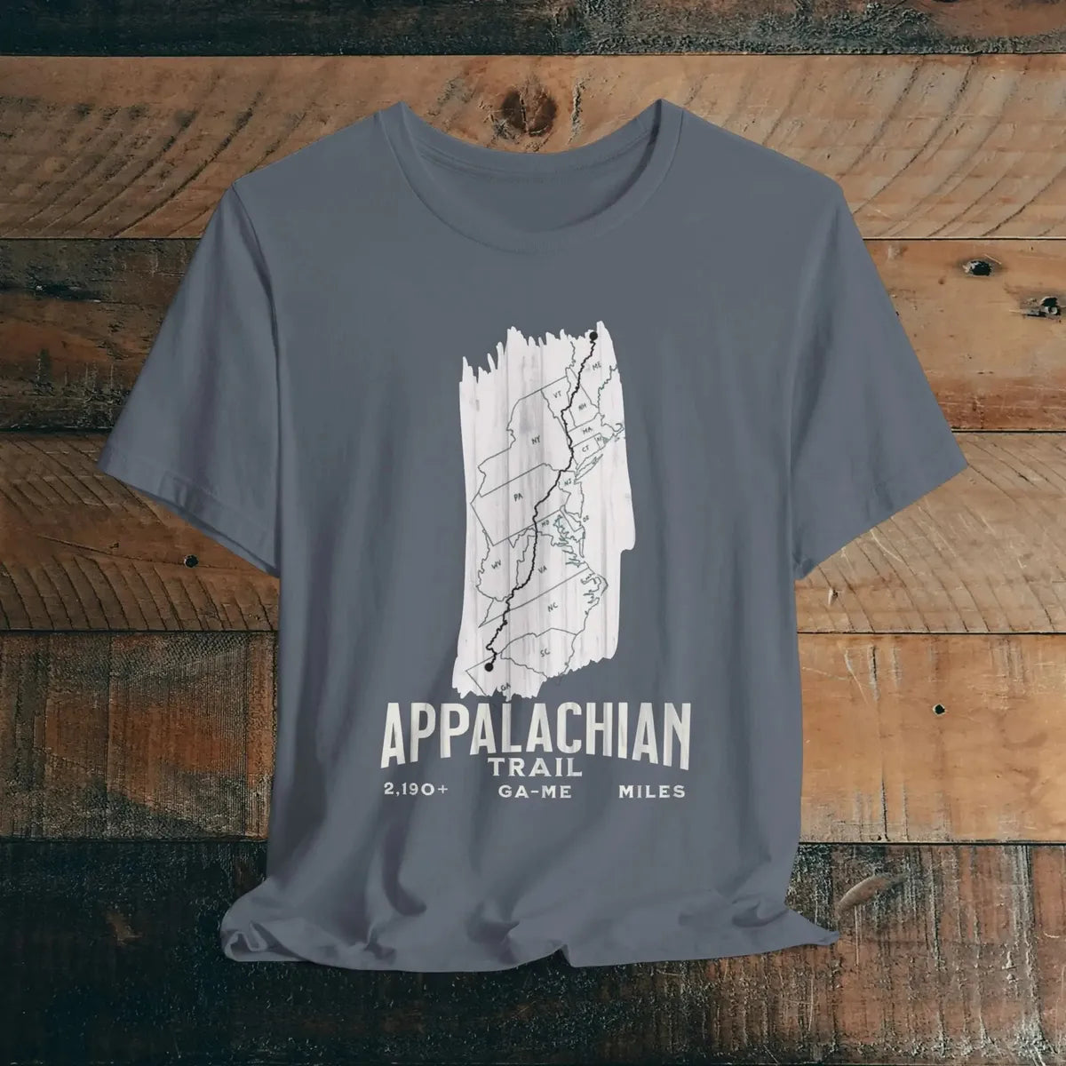 White Blaze Appalachian Trail Unisex T-Shirt Logo Camp Hike Tee T-Shirt Printify Steel Blue XS