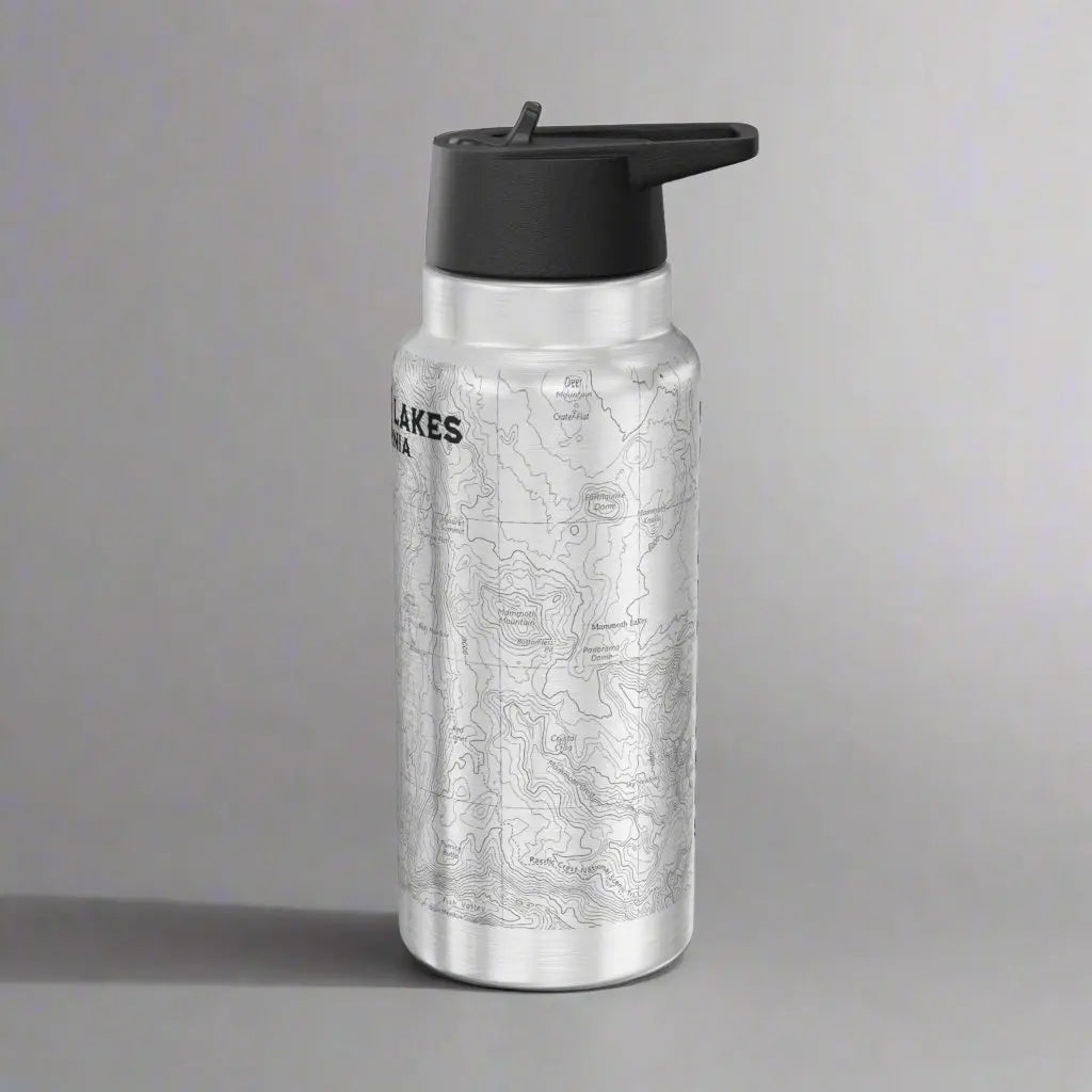 Mammoth Lakes California Topographic Insulated Water Bottle Tumbler 32oz Mug Printify