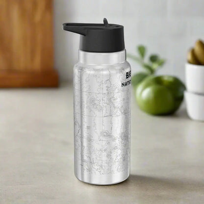 Big Bend National Park Topographic Insulated Water Bottle Tumbler Mug Printify