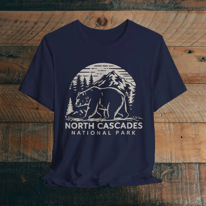 North Cascades National Park Unisex T-shirt T-Shirt Printify Navy XS