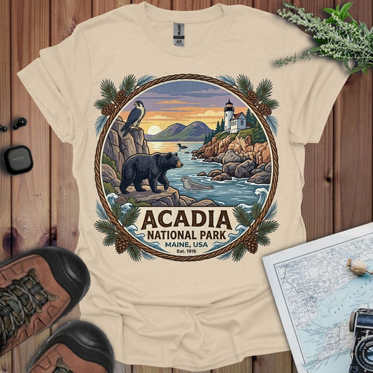 Acadia National Park Emblem Graphic T-Shirt