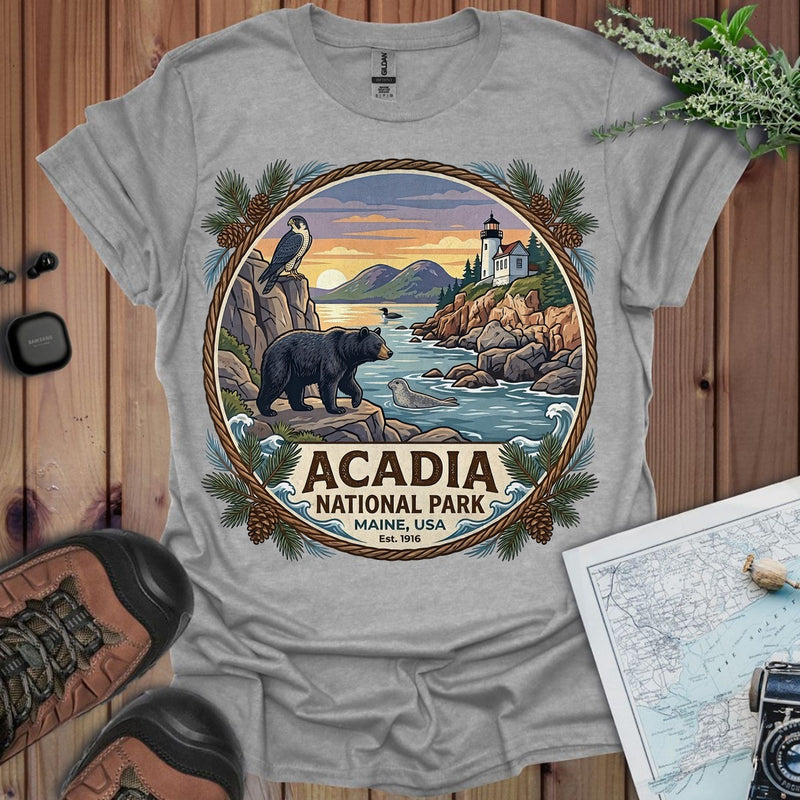 Acadia National Park Emblem Graphic T-Shirt