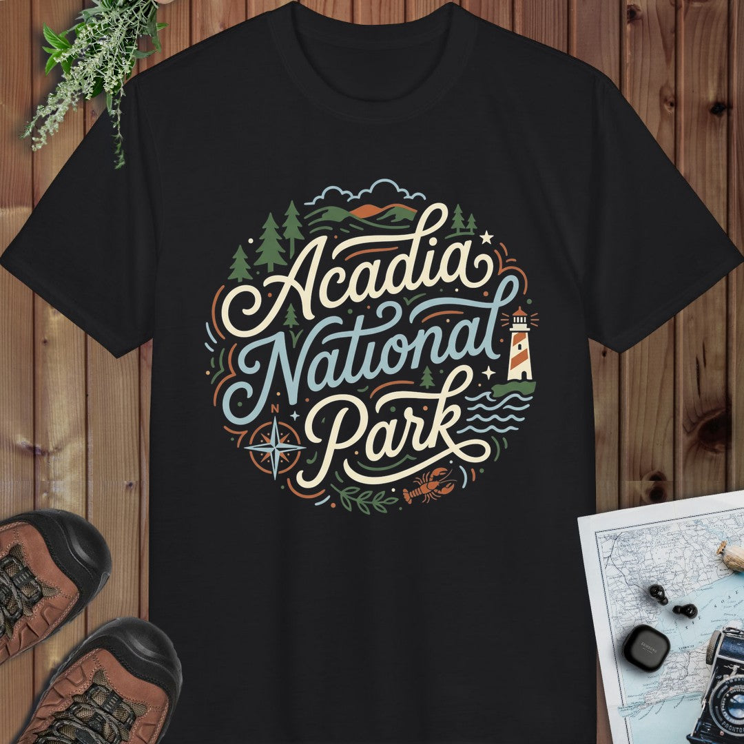 Acadia National Park Graphic T Shirt 1 Performance T-Shirt in Black