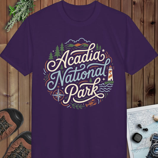 Acadia National Park Graphic T Shirt 1 Performance T-Shirt in Purple