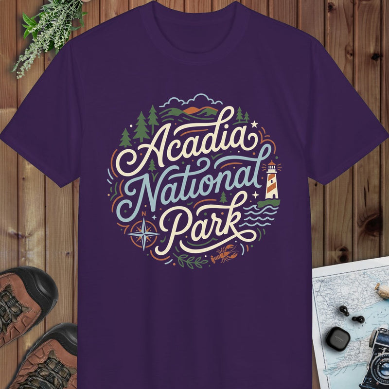 Acadia National Park Graphic T Shirt 1 Performance T-Shirt in Purple