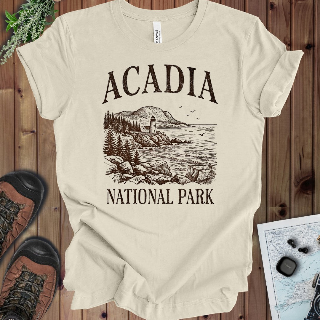 Acadia National Park Kids Rustic Graphic T-Shirt in Natural