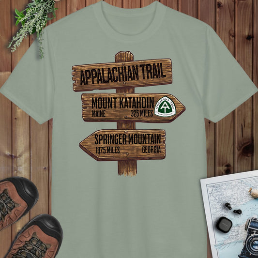 Appalachian Trail   Katahdin Springer 2200 Miles Performance T-Shirt in Sage