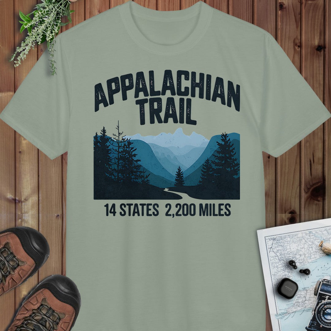 Appalachian Trail 14 States 2200 Miles Performance T-Shirt in Sage