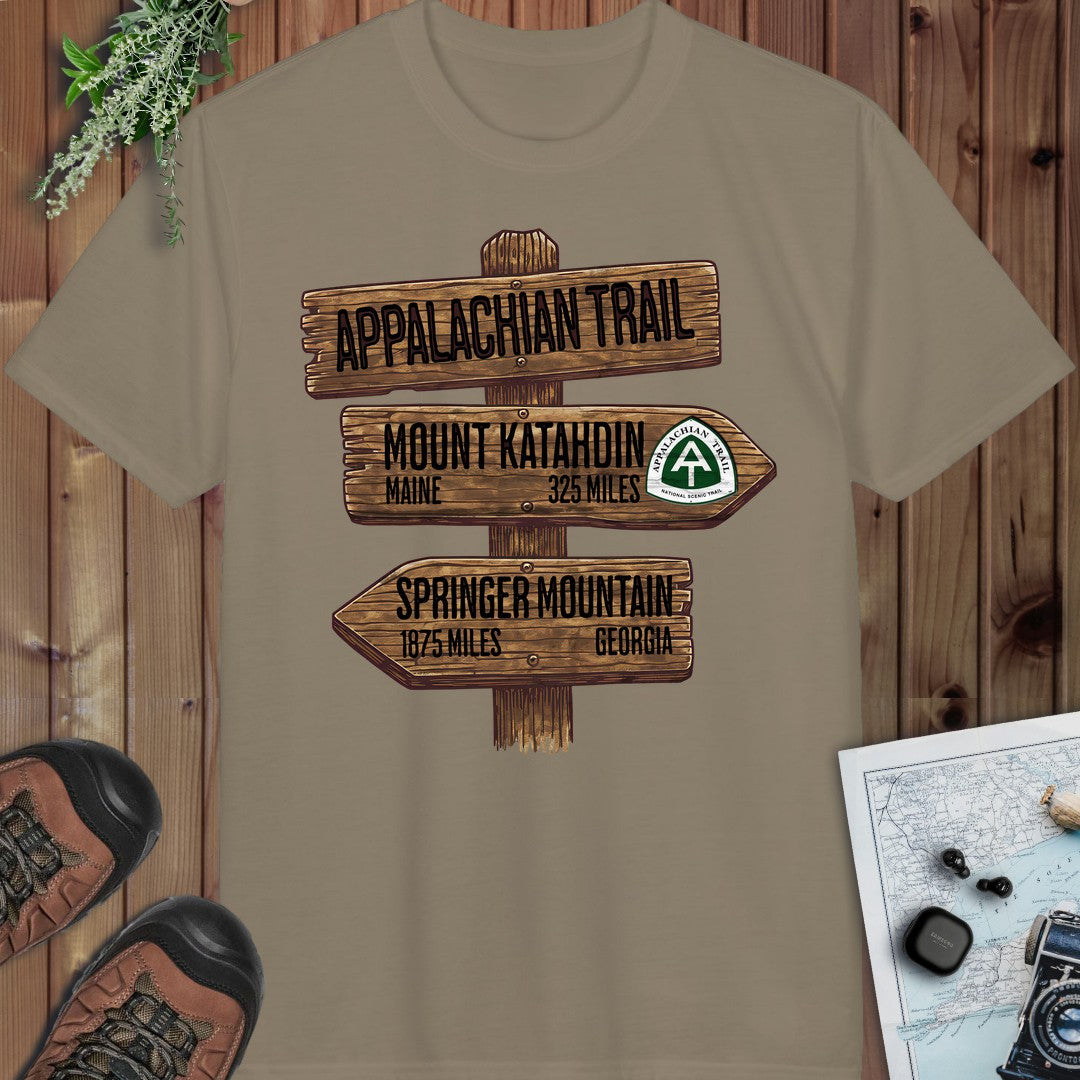 Appalachian Trail Katahdin Springer 2200 Miles Performance T-Shirt in Prairie Dust