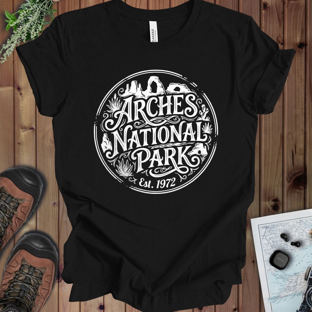 Arches National Park Kids Graphic T-Shirt in Black