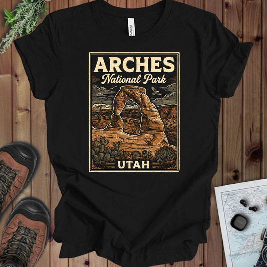 Arches National Park Kids Poster Graphic T-Shirt in Black